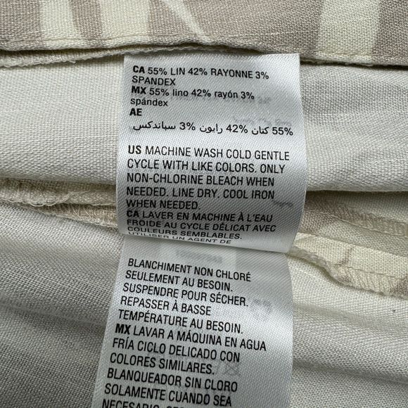 Alfani Floral Linen Cardigan Size Small Long Tan Draped Open Front Ruched Sleeve - Picture 16 of 16